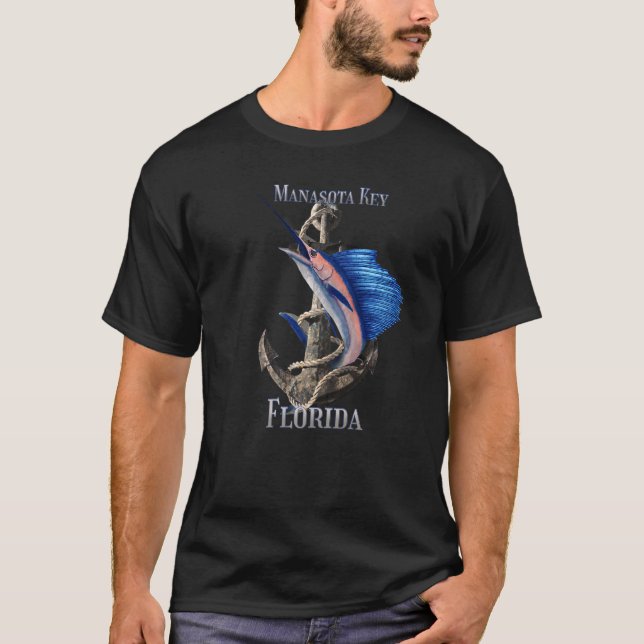 Camiseta Chave de Manasota Flórida Peixe-Espada Marlim Ocea (Frente)
