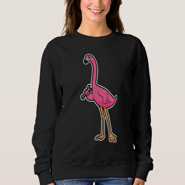 Camiseta Chave de Mecânico de Flamingo (Frente)
