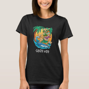Camiseta Chave de Siesta Flórida Surf Tiki Praia Férias Hom