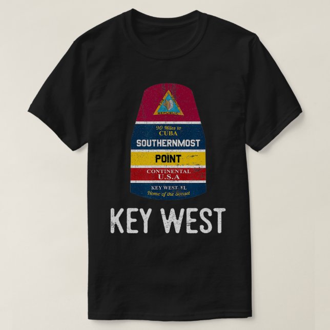Camiseta Chave do Sul da Flórida West Keys Souvenir (Frente do Design)