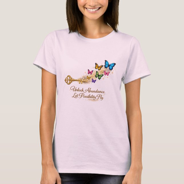 Camiseta Chave Dourada – Desbloqueie a Abundância e Deixe a (Frente)