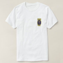 Camiseta Chave Dourada Mística & Flor: Design de Logo Elega