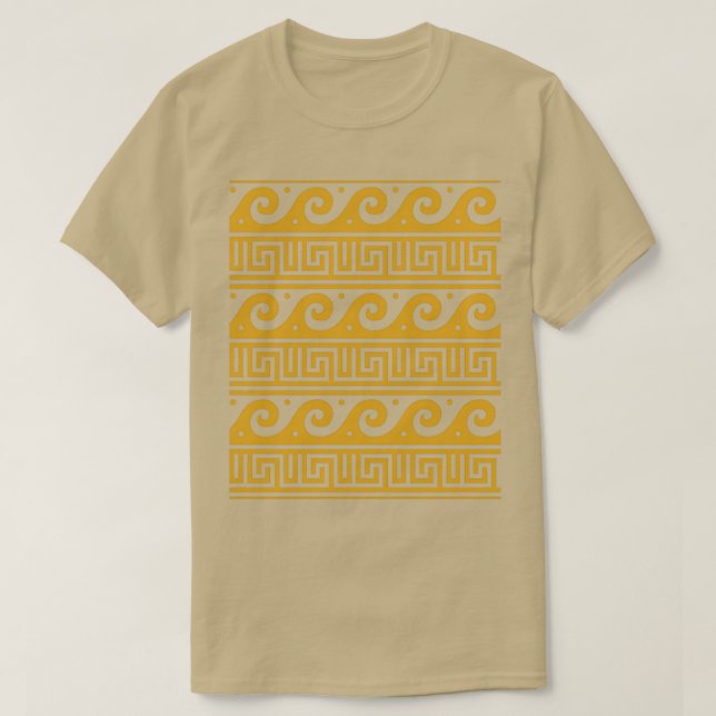 Camiseta Chave grega com ondas Douradas (Frente do Design)