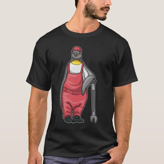 Camiseta chave inglesa Penguin Mechanic (Frente)