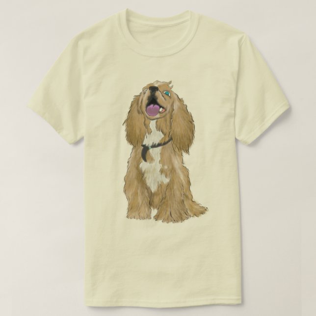 Camiseta Chaves da miniatura spaniel (Frente do Design)