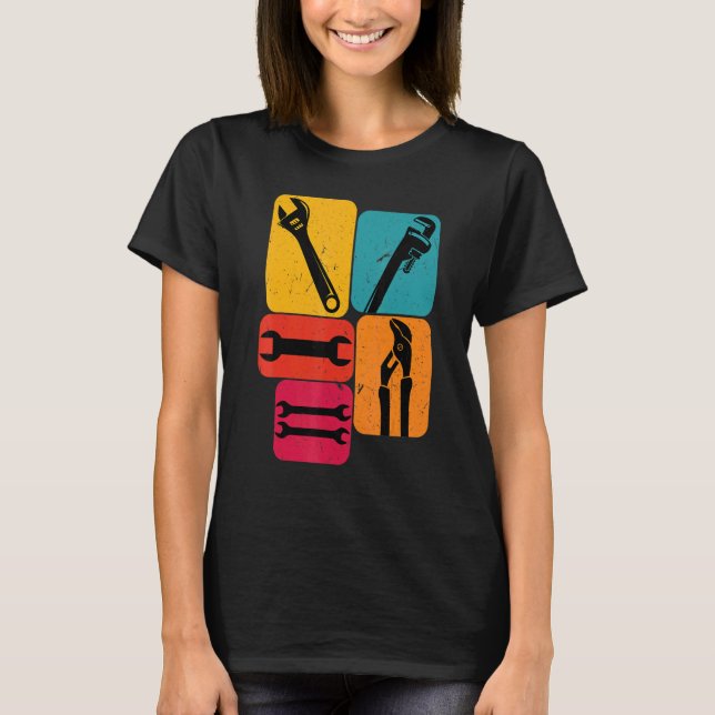 Camiseta Chaves de mecânico Design Retro (Frente)