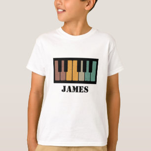 Camiseta Chaves de Piano do Pianista de Nome Personalizado