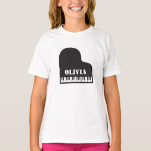 Camiseta Chaves de Piano do Pianista de Nome Personalizado