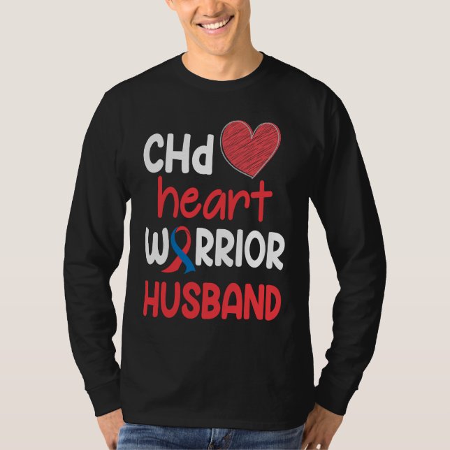 Camiseta CHD Heart Disease Warrior Proud Husband Awareness  (Frente)