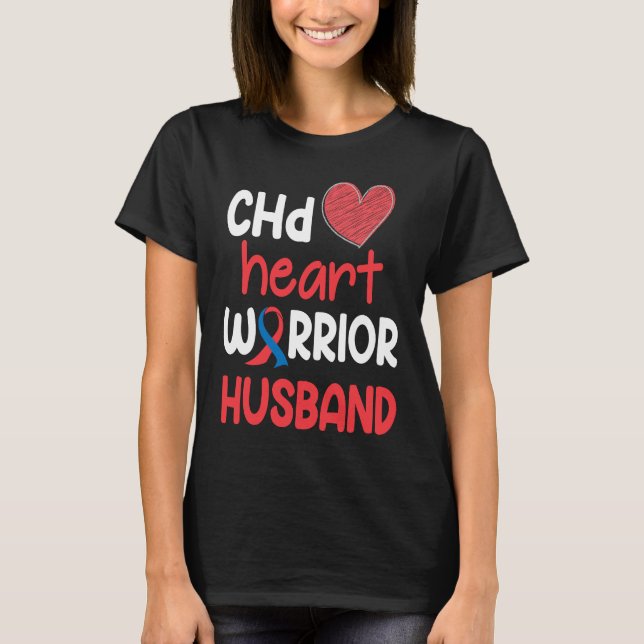 Camiseta CHD Heart Disease Warrior Proud Husband Awareness  (Frente)
