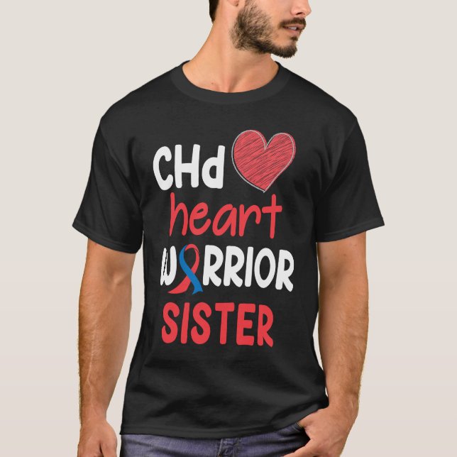 Camiseta CHD Heart Disease Warrior Proud Sister Awareness R (Frente)
