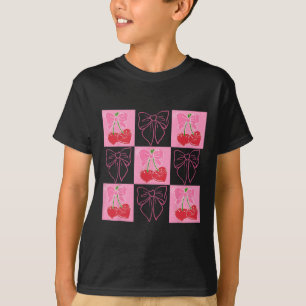 Camiseta Checado Cereja Coquete Amo Você Muito Cereja