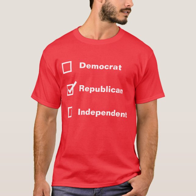Camiseta Check Mark Voter Democrat Republican Independent (Frente)