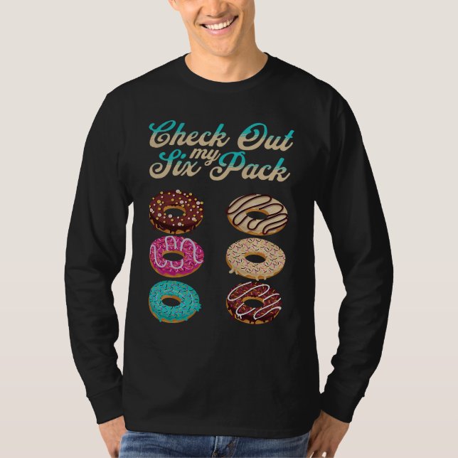 Camiseta Check Out My Six Pack   Donut  2 (Frente)