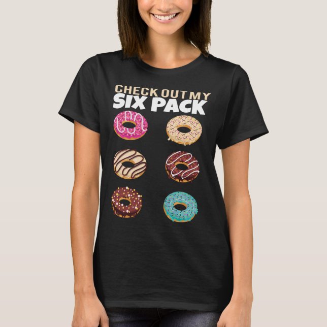 Camiseta Check Out My Six Pack Donut Gym Summer Vacation (Frente)