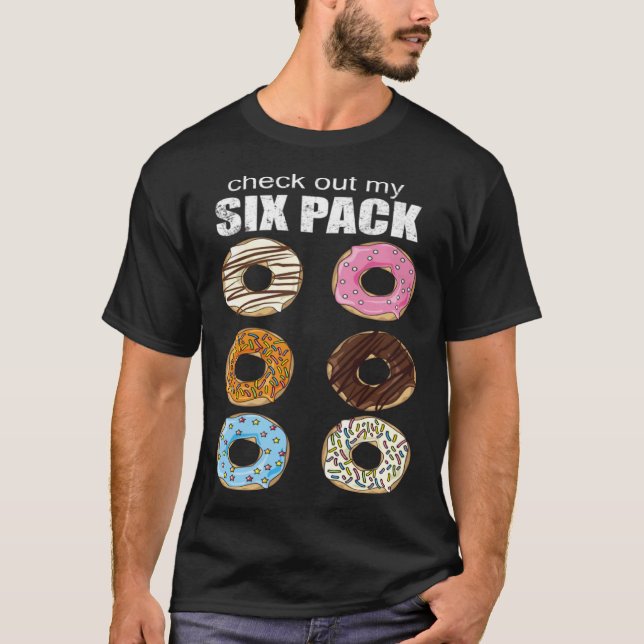 Camiseta Check Out My Six Pack Doughnut (Frente)