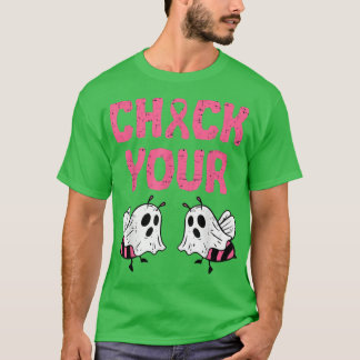 Camiseta Check Your Boo Bees Breast Cancer Halloween Pink R
