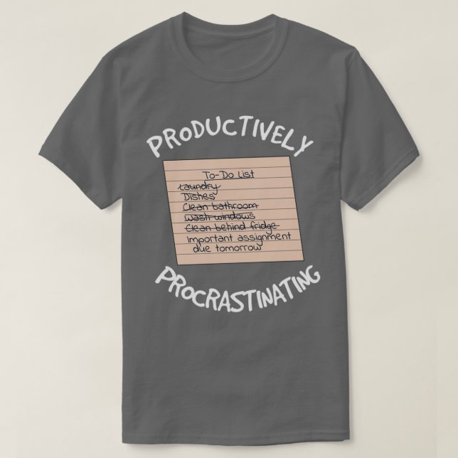 Camiseta Checklist para a procrastinação produtiva 1 (Frente do Design)