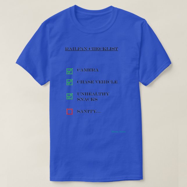 Camiseta Checklist para o Railfan (Frente do Design)