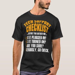 Camiseta Checklist para suporte técnico - Engenheiros de li