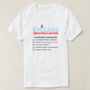 Camiseta Checklist para turistas de famosas Comidas de Chic