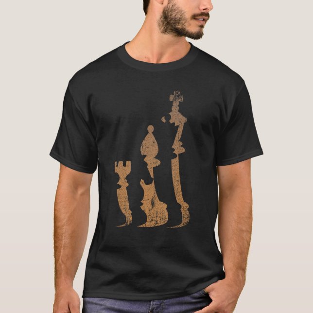 Camiseta Checkmat de peças de xadrez do Conselho do Xadrez  (Frente)