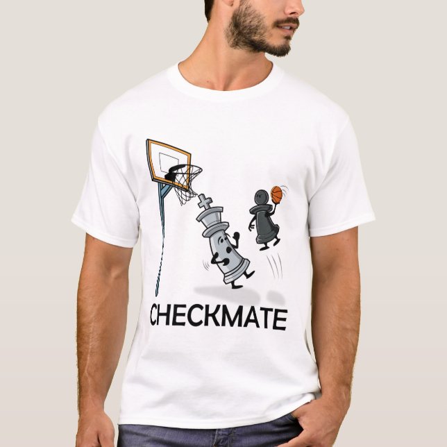 Camiseta Checkmat Do Chess Player Chessboxe E Do Sketll Lov (Frente)