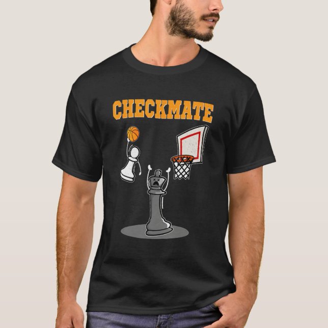 Camiseta Checkmate Pawn Basketball Dunk On King Chess Game  (Frente)