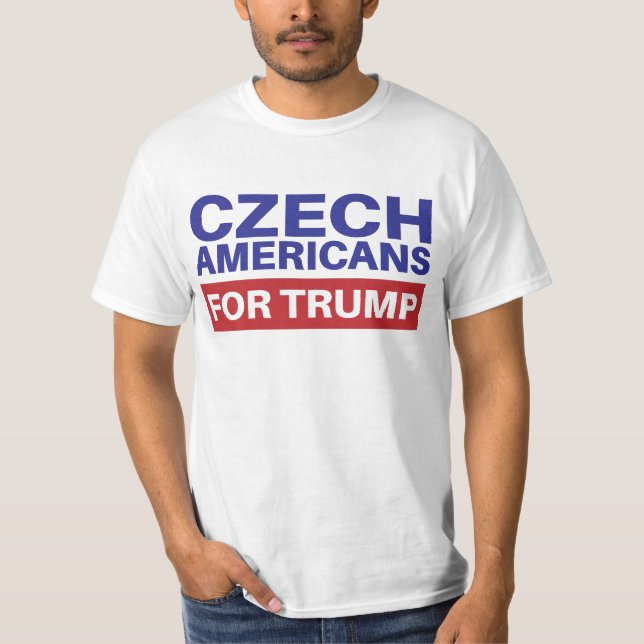Camiseta Checos Americanos Por Trump - República Das Eleiçõ (Frente)