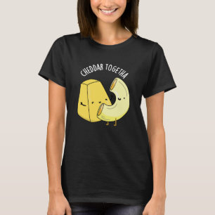 Camiseta Cheddar Juntos Piada de Comida Divertida Fundo Esc