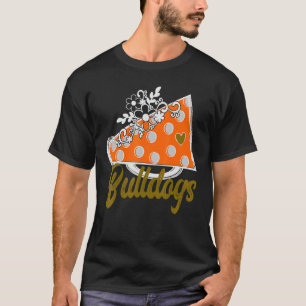 Camiseta Chee BULLDOG Orange Megaphone Heart Flower Accen