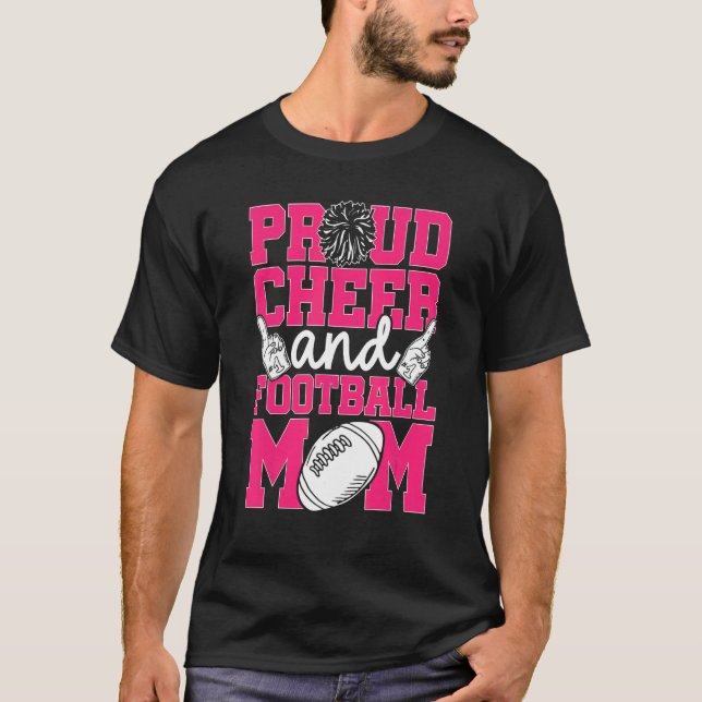 Camiseta Cheer and Football Mamãe Anima Mãe Dos Dois Futebo (Frente)