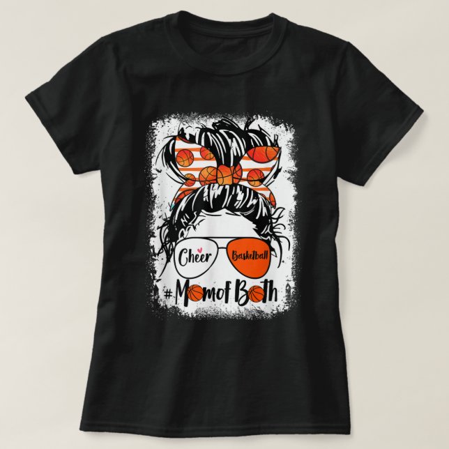 Camiseta "Cheer Basquete Mãe De Ambos Os Malditos Cabelos D (Frente do Design)