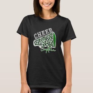 Camiseta Cheer CAPTAIN Leopard Cheetah Megaphone Green Tren