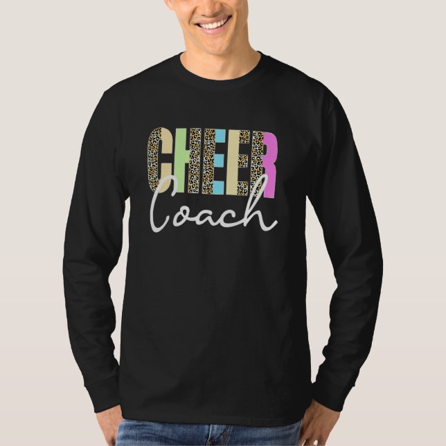 Camiseta Cheer Coach Leopard Cheerleading Cute Cheer Coach (Frente)