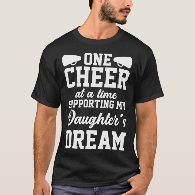 Camiseta Cheer Dad Cheerleading Cheerleader Support Daughte (Frente)