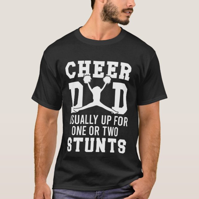 Camiseta Cheer Dad Cheerleading Cheerleader Up For One Two  (Frente)