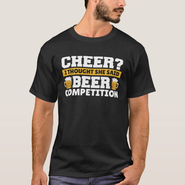 Camiseta Cheer Dad I Thought She Said Beer Competition  1 (Frente)