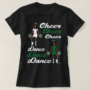 Camiseta Cheer/ Dança (Branco Verde)