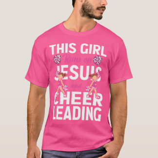 Camiseta Cheer Girl This Girl Runs On Jesus And Cheerleadin
