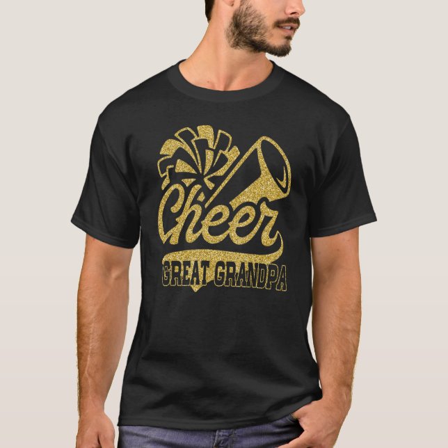 Camiseta Cheer Great Grandpa Biggest Fan Cheerleader Father (Frente)