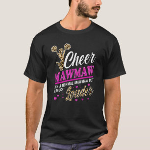 Camiseta Cheer Mawmaw Maior Impressão Fã-Leopardo E Pom