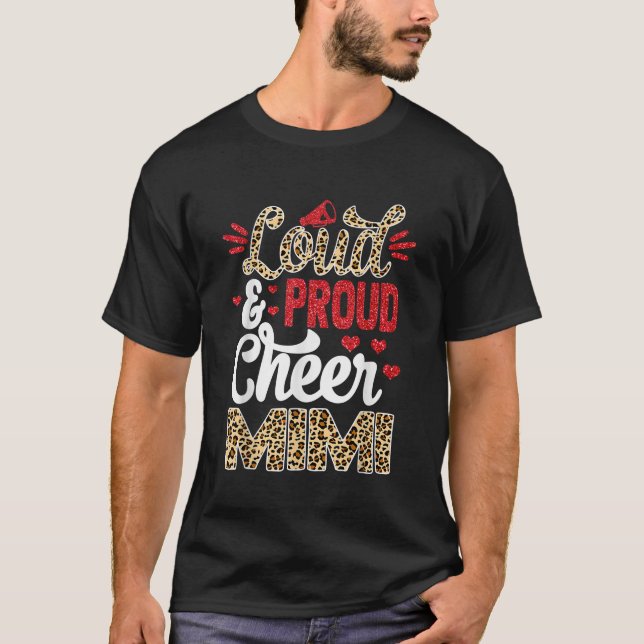Camiseta Cheer Mimi Maior Impressão Fã Leopardo E Pom (Frente)