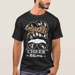 Camiseta Cheer Mimi Messy Bun Hair Cheerleader Mimi Leopar