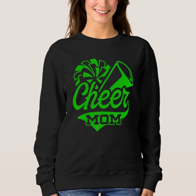 Camiseta Cheer Mom Biggest Fan Leopard Print Black And Gree (Frente)