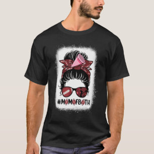 Camiseta Cheer Mom Football Cheerleading Mom Of Both Messy