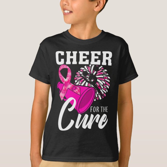 Camiseta Cheer Para A Mês de consciência do câncer de mama  (Frente)