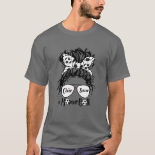Camiseta "Cheer Soccer Mãe De Ambos Os Óculos De Arma De 