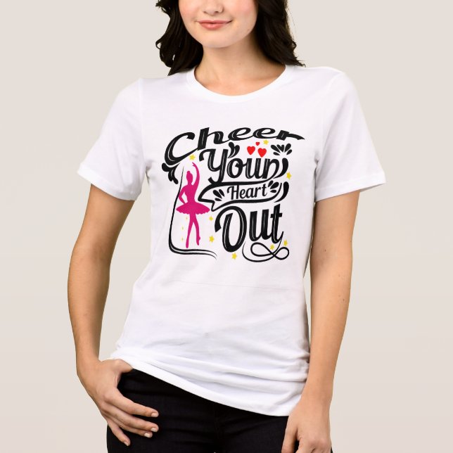 Camiseta  Cheer Your Heart Out Ballerina Tee (Frente)