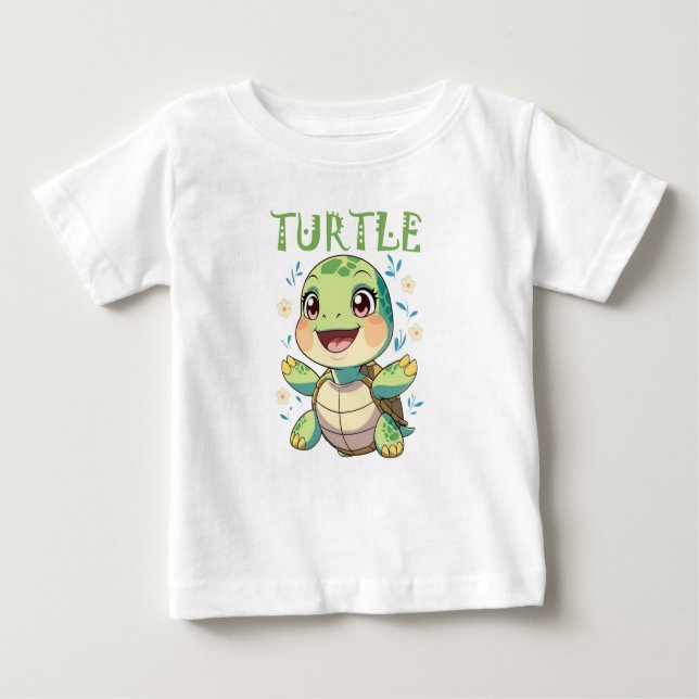 Camiseta Cheerful Cartoon Turtle (Frente)